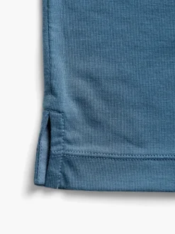 Men'S Ministry of Supply Atlantic Blue Men'S Composite Merino Zip Polo