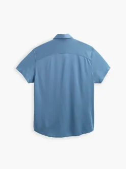 Men'S Ministry of Supply Atlantic Blue Oxford Men'S Apollo Short Sleeve Sport Shirt