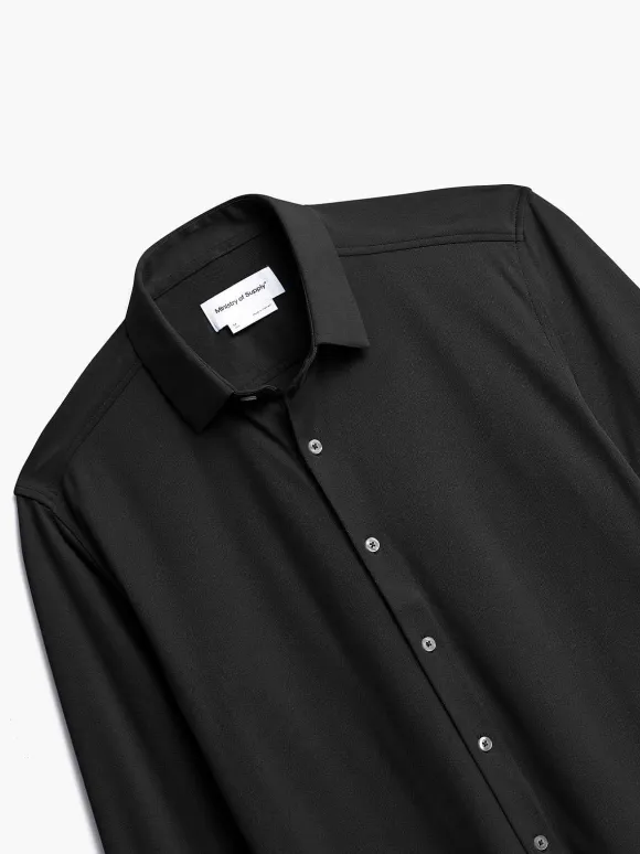 Men'S Ministry of Supply Black (Brushed) Men'S Apollo Dress Shirt (Previous Generation)