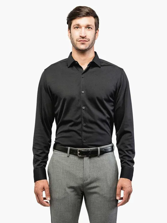 Men'S Ministry of Supply Black (Brushed) Men'S Apollo Dress Shirt (Previous Generation)