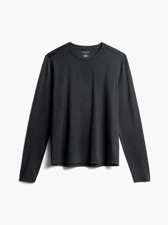Men'S Ministry of Supply Black Men'S Composite Merino Long Sleeve Tee