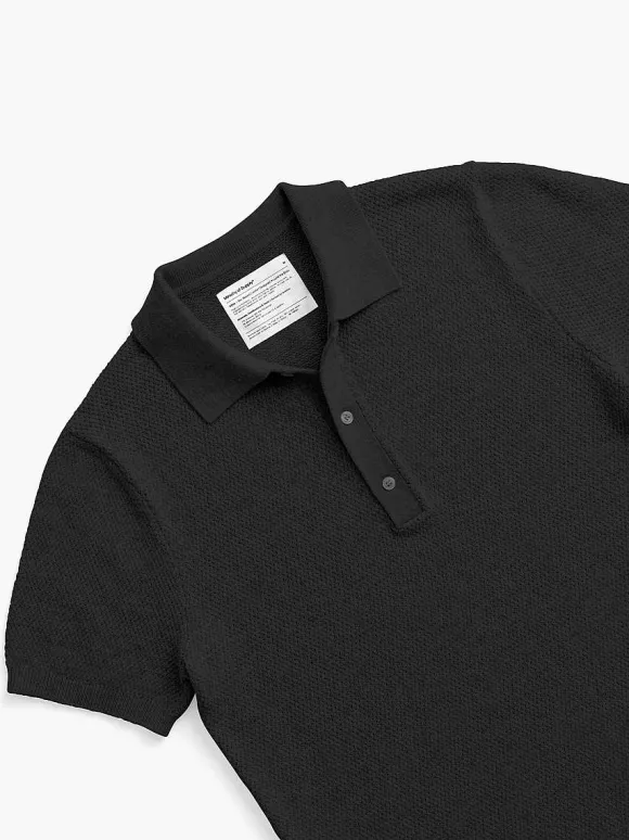 Men'S Ministry of Supply Black Men'S Labs Atlas Short Sleeve Knit Polo