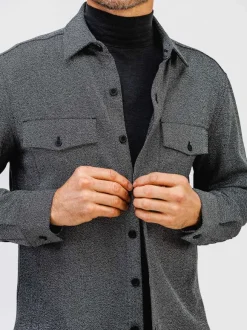 Men'S Ministry of Supply Black Tweed Men'S Fusion Overshirt