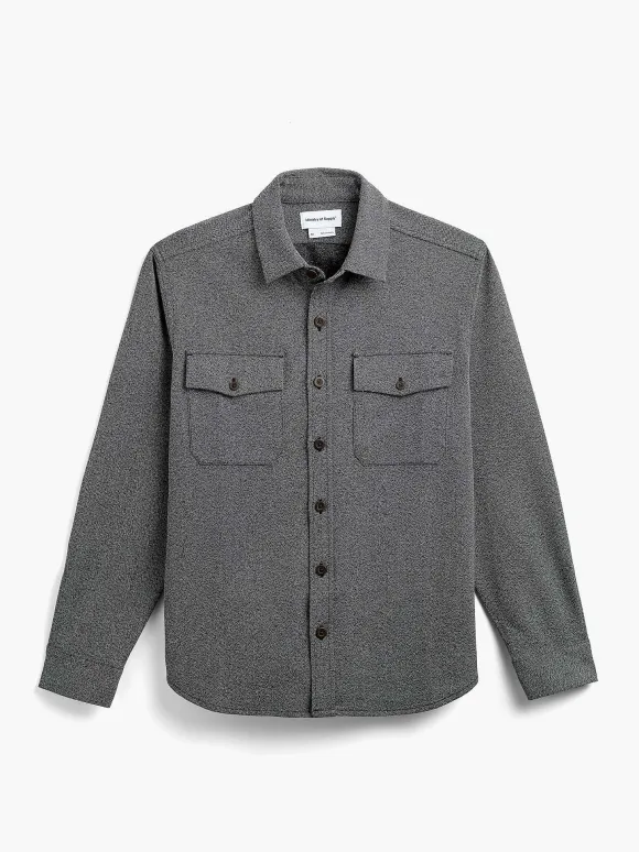 Men'S Ministry of Supply Black Tweed Men'S Fusion Overshirt