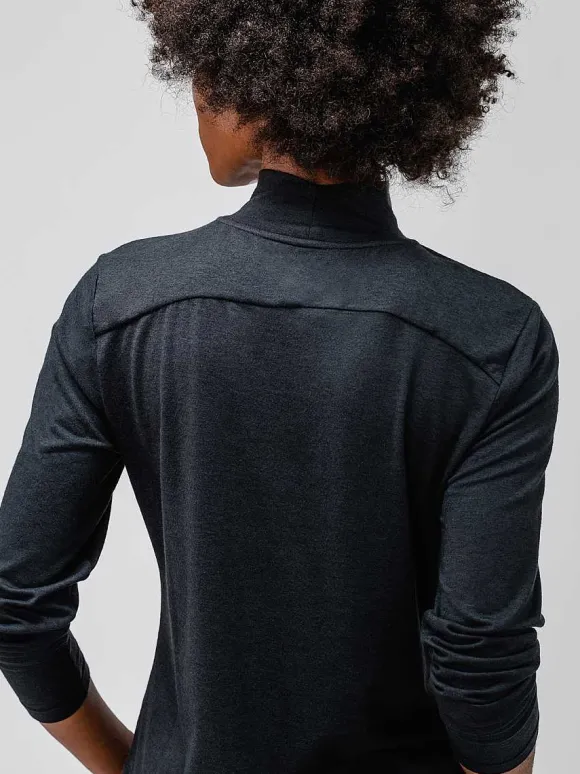 Women'S Ministry of Supply Black Women'S Composite Merino Mock Neck