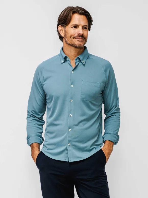 Men'S Ministry of Supply Blue Dusk Men'S Apollo Raglan Sport Shirt