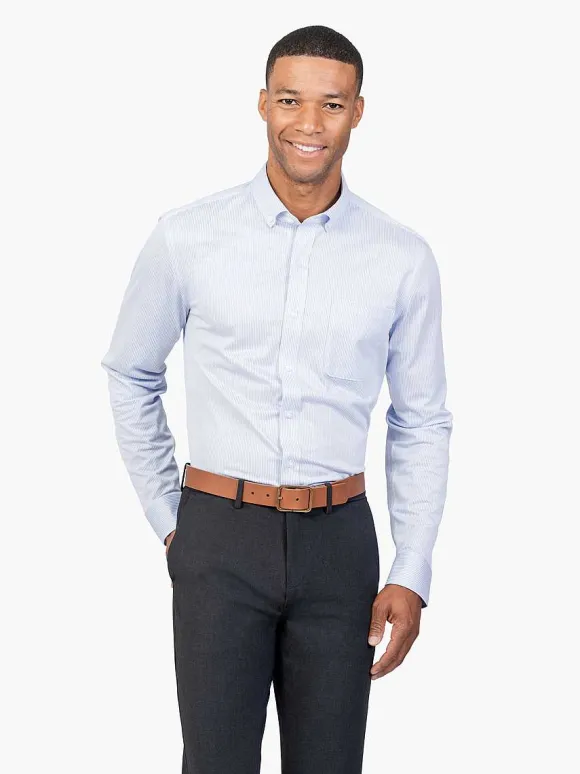 Men'S Ministry of Supply Blue Stripe Men'S Previous Generation Gemini Knit Shirt