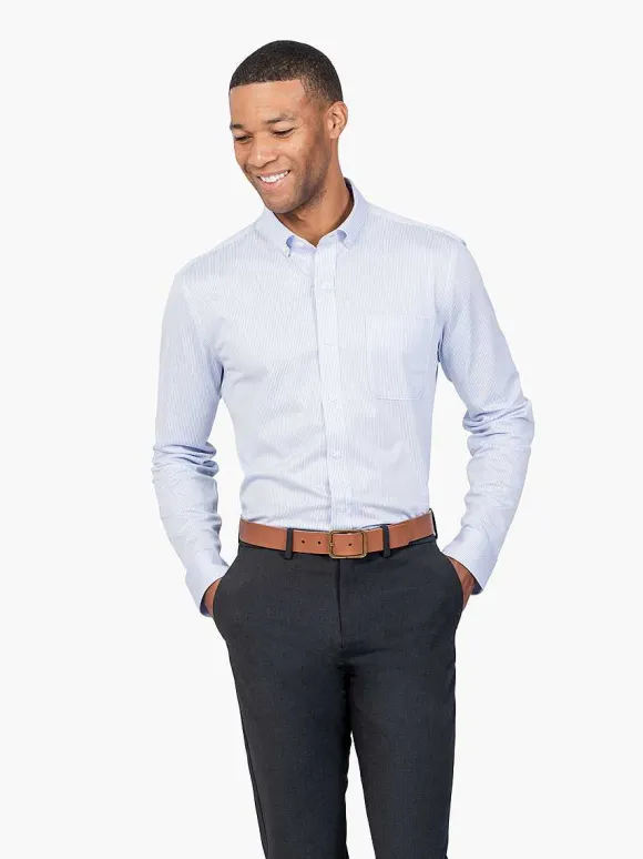 Men'S Ministry of Supply Blue Stripe Men'S Previous Generation Gemini Knit Shirt