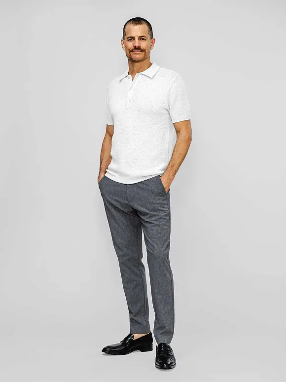 Men'S Ministry of Supply Bone Men'S Labs Atlas Short Sleeve Knit Polo