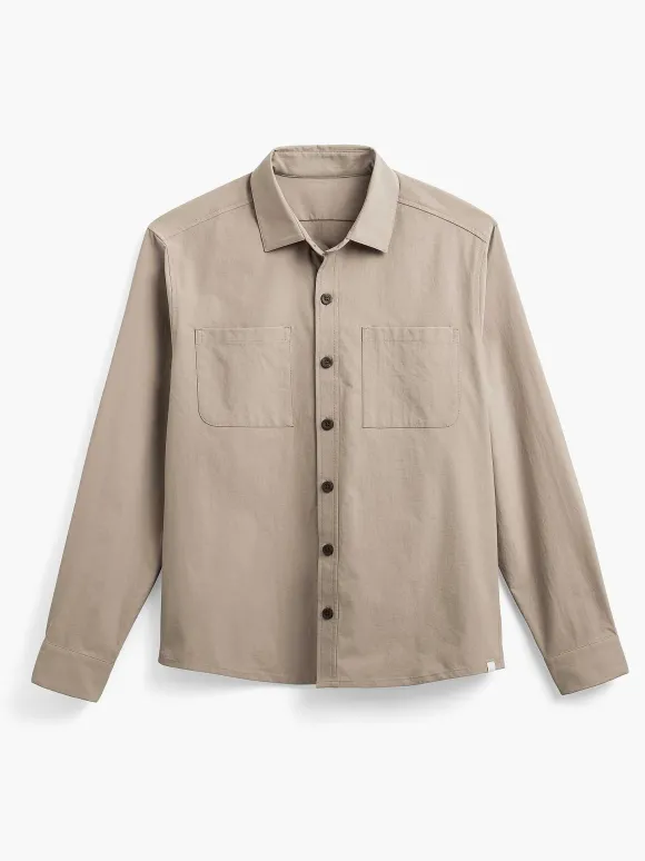 Men'S Ministry of Supply British Tan Men'S Pace Poplin Overshirt