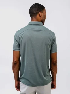 Men'S Ministry of Supply Calcium Green Oxford (Brushed) Men'S Apollo Polo