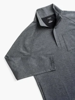 Men'S Ministry of Supply Charcoal Heather Men'S Fusion Double-Knit 1/4 Zip