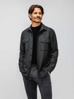Men'S Ministry of Supply Charcoal Heather Men'S Fusion Overshirt