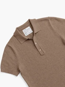 Men'S Ministry of Supply Coffee Men'S Labs Atlas Short Sleeve Knit Polo