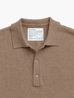 Men'S Ministry of Supply Coffee Men'S Labs Atlas Short Sleeve Knit Polo