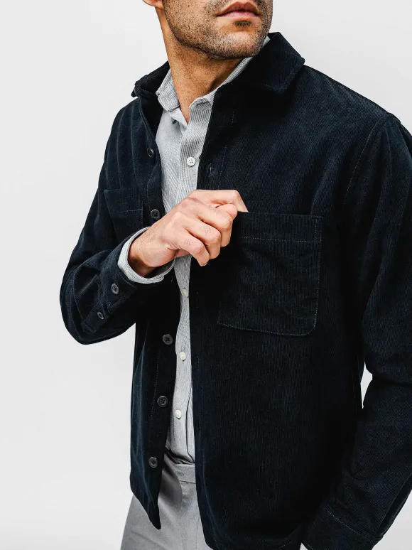 Men'S Ministry of Supply Dark Navy Men'S Kinetic Corduroy Chore Coat