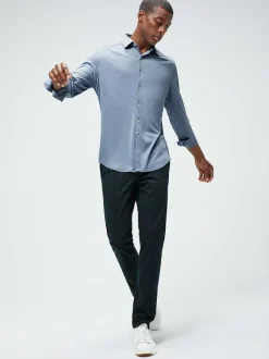 Men'S Ministry of Supply Deep Sky Blue Oxford (Brushed) Men'S Apollo Dress Shirt