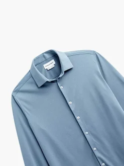 Men'S Ministry of Supply Deep Sky Blue Oxford (Brushed) Men'S Apollo Dress Shirt