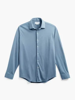 Men'S Ministry of Supply Deep Sky Blue Oxford (Brushed) Men'S Apollo Dress Shirt
