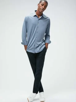 Men'S Ministry of Supply Deep Sky Blue Oxford (Brushed) Men'S Apollo Dress Shirt
