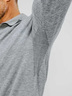 Men'S Ministry of Supply Grey Heather Men'S Atlas Air Polo Sweater