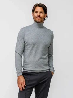 Men'S Ministry of Supply Grey Heather Men'S Atlas Air Turtleneck