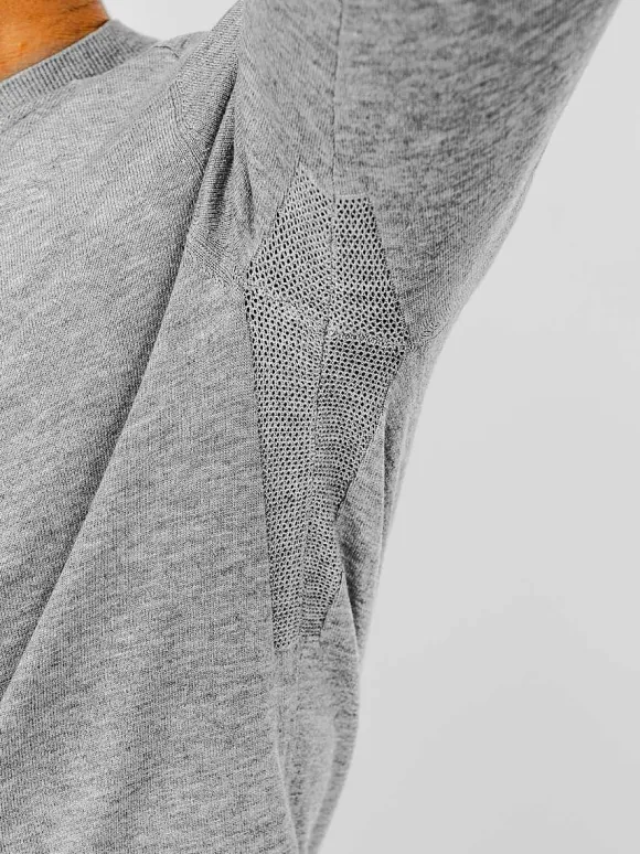 Men'S Ministry of Supply Grey Heather Men'S Atlas Air V-Neck Sweater