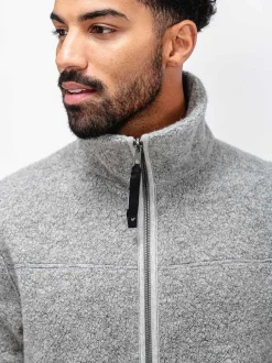 Men'S Ministry of Supply Grey Heather Men'S Composite Merino Ecofleece Jacket