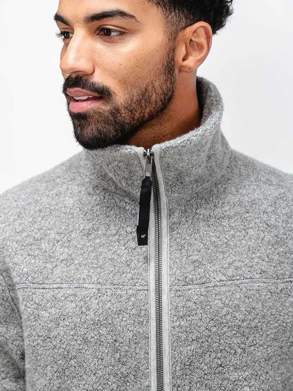 Men'S Ministry of Supply Grey Heather Men'S Composite Merino Ecofleece Jacket