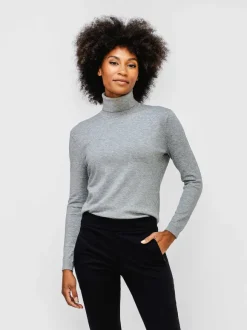 Women'S Ministry of Supply Grey Heather Women'S Atlas Air Turtleneck
