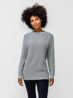Women'S Ministry of Supply Grey Heather Women'S Atlas Waffle Sweater