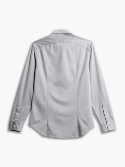 Men'S Ministry of Supply Grey White Heather (Brushed) Men'S Apollo Dress Shirt (Previous Generation)