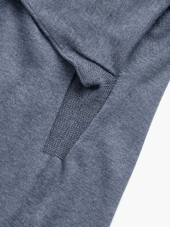 Men'S Ministry of Supply Indigo Heather Men'S Atlas Air V-Neck Sweater