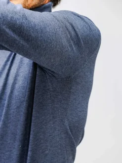Men'S Ministry of Supply Indigo Heather Men'S Atlas Air Turtleneck