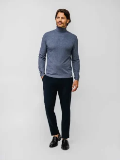 Men'S Ministry of Supply Indigo Heather Men'S Atlas Air Turtleneck