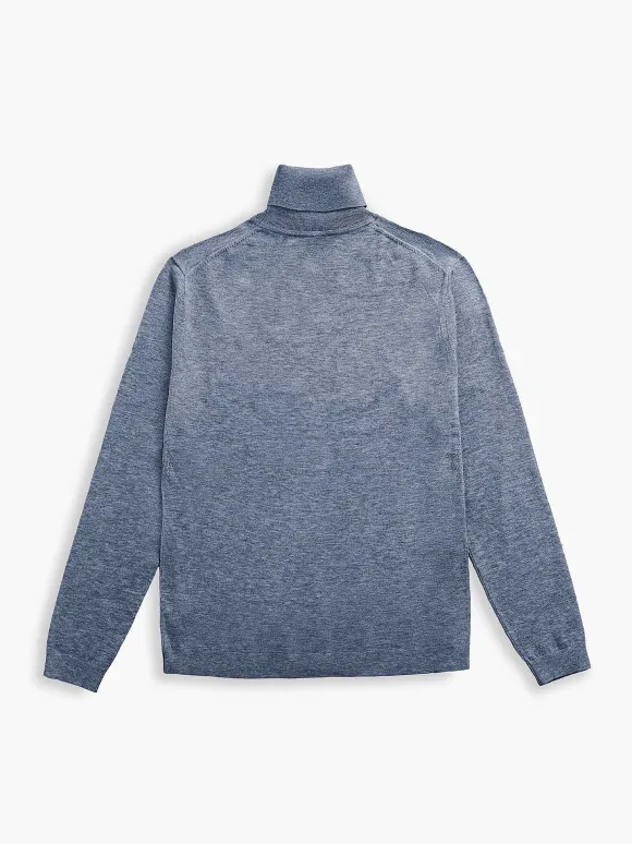 Men'S Ministry of Supply Indigo Heather Men'S Atlas Air Turtleneck
