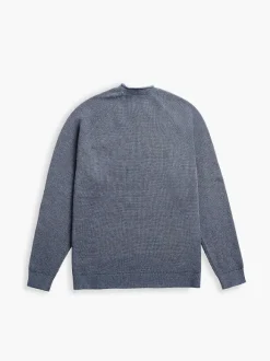 Men'S Ministry of Supply Indigo Heather Men'S Atlas Waffle Roll Neck Sweater