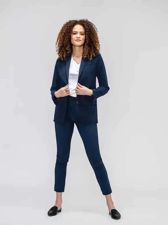 Women'S Ministry of Supply Indigo Heather Women'S Velocity Oversized Blazer