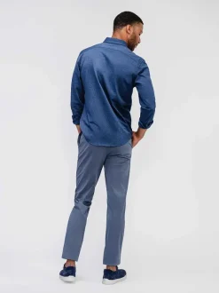 Men'S Ministry of Supply Indigo Stripe Men'S Previous Generation Hybrid Button-Down