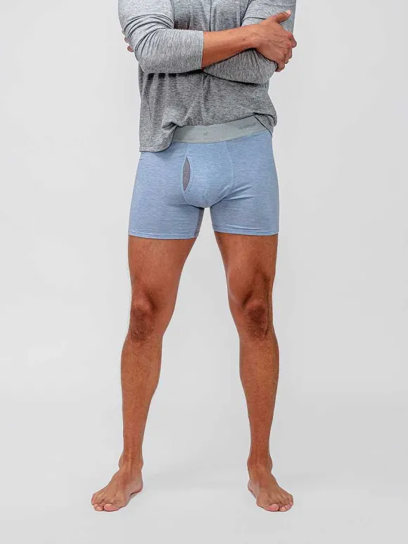 Men'S Ministry of Supply Light Blue Heather Men'S Composite Merino Boxer Brief