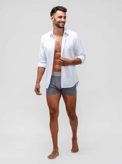 Men'S Ministry of Supply Medium Grey Heather Men'S Composite Merino Boxer Brief