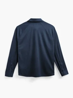 Men'S Ministry of Supply Navy Men'S Apollo Raglan Long Sleeve Polo