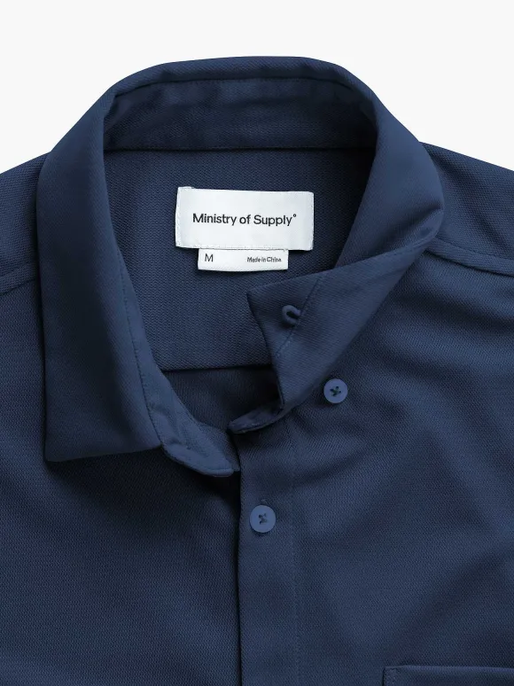 Men'S Ministry of Supply Navy Men'S Apollo Short Sleeve Sport Shirt