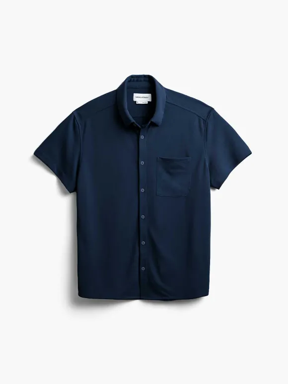 Men'S Ministry of Supply Navy Men'S Apollo Short Sleeve Sport Shirt