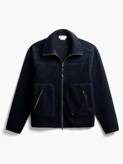 Men'S Ministry of Supply Navy Men'S Composite Merino Ecofleece Jacket