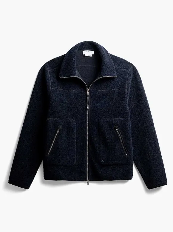 Men'S Ministry of Supply Navy Men'S Composite Merino Ecofleece Jacket