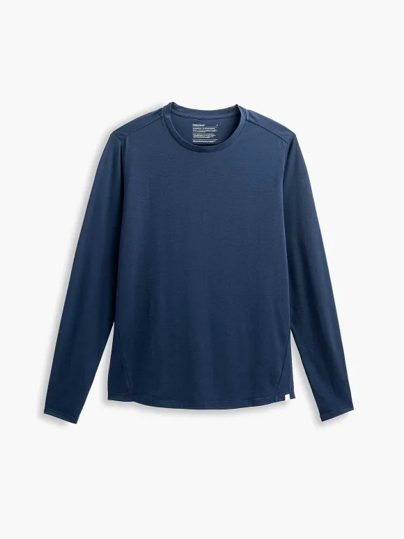 Men'S Ministry of Supply Navy Men'S Composite Merino Long Sleeve Tee