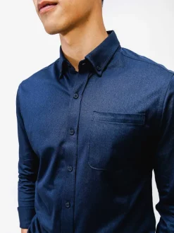 Men'S Ministry of Supply Navy Men'S Hybrid Button-Down