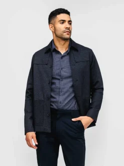 Men'S Ministry of Supply Navy Twill Men'S Fusion Chore Coat