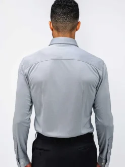 Men'S Ministry of Supply New Grey Oxford (Brushed) Men'S Apollo Dress Shirt